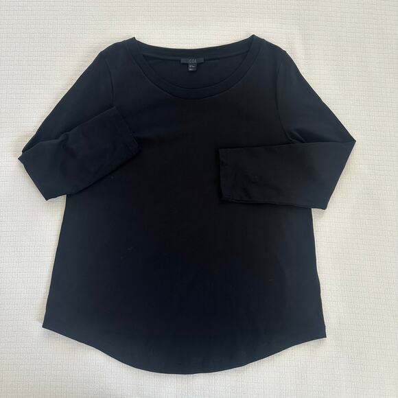 COS Women's Black Long Sleeves Round Neck T-Shirt 100% Cotton Size US M - Picture 1 of 10